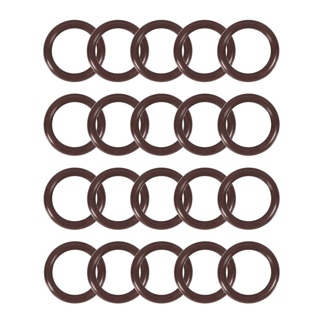Fluorine Rubber O-Rings 17mm OD 12mm ID 2.5mm Width, Metric FKM Sealing Gasket, Pack of 20