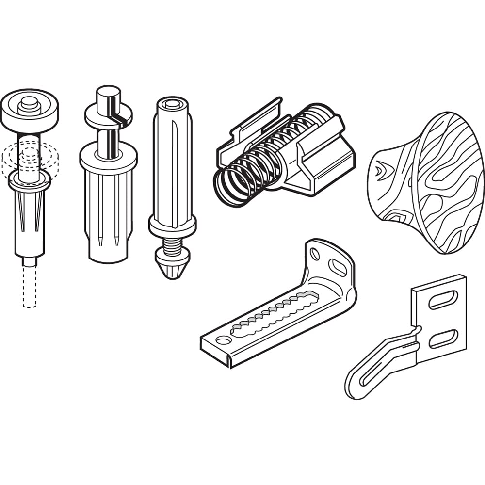 Products N 7283 Bi-Fold Door Repair Kit, For 7/8 in. Wide Track, Used with 3/8 in. Outside Diameter Pivots & Guides