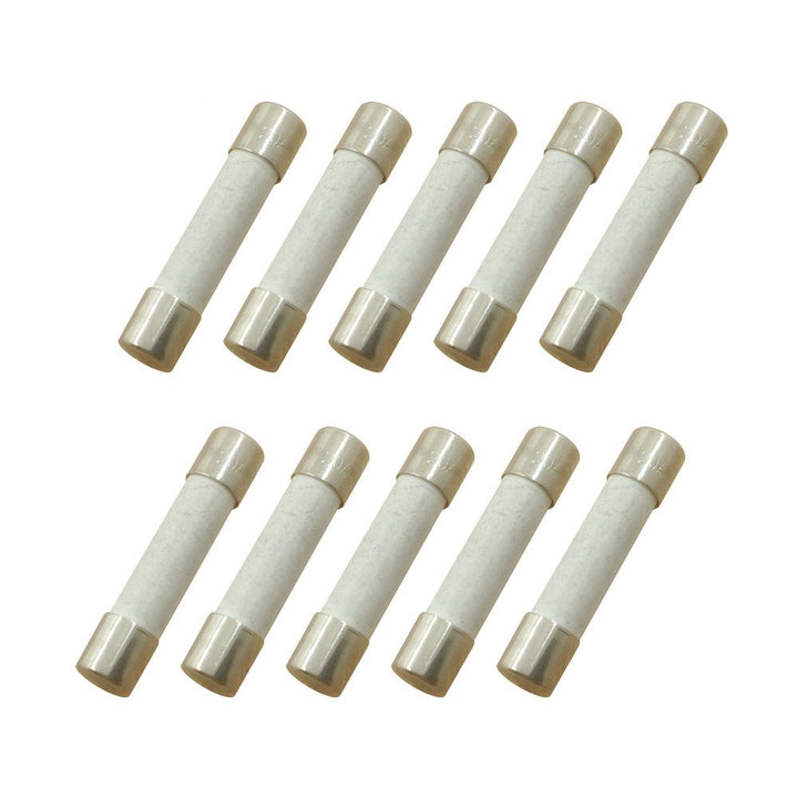 (Pack of 10) 15 Amp Slow-Blow Time Delay Fuse Ceramic 6x30mm