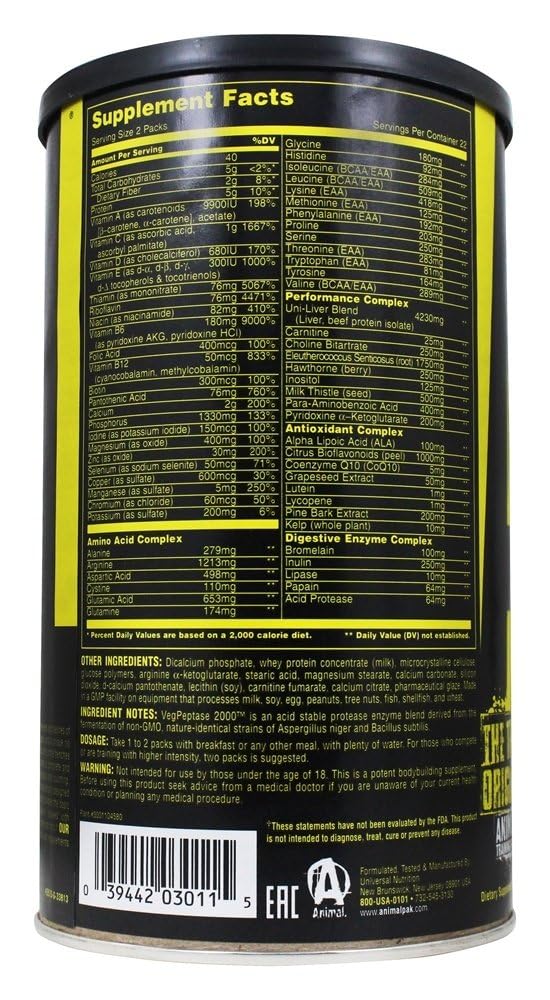 Animal Pak, 44 Packs 44 packs