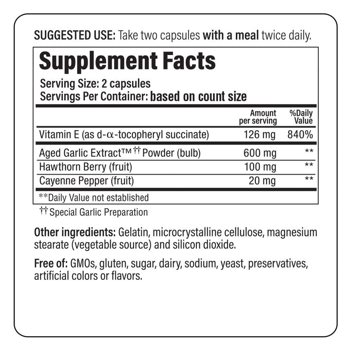 Aged Garlic Extract Formula 106, Circulation Health, 300 Capsules (Packaging May Vary)