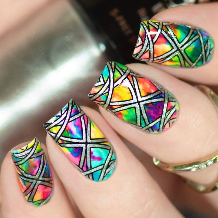 Rocking Metallic Nail Art Stamping Polish Most Wanted Color Collection - (601 - Silver Dust + 603 - Golden Delicious) 12ml Each - BH000871
