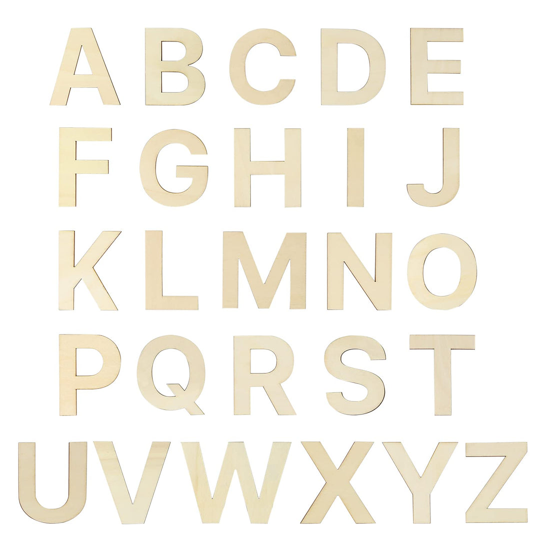 78 PCS 3 Wooden Craft Letters,Natural Blank Unfinished Wooden Alphabet Letters for DIY Painting,Letter Board,Home Wall Decoration