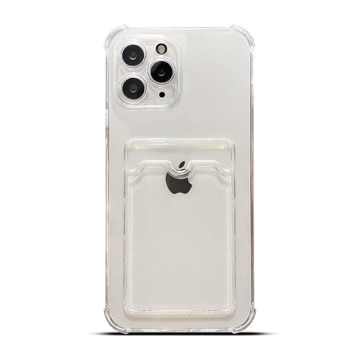 Clear Wallet Phone Case for iPhone 12 Pro Max Upgrade Card Slot Case Slim Fit Protective Soft TPU Shockproof Cover with Cute Card Holder for Apple iPhone 12 Pro Max 6.7 inch (2020) (Clear)
