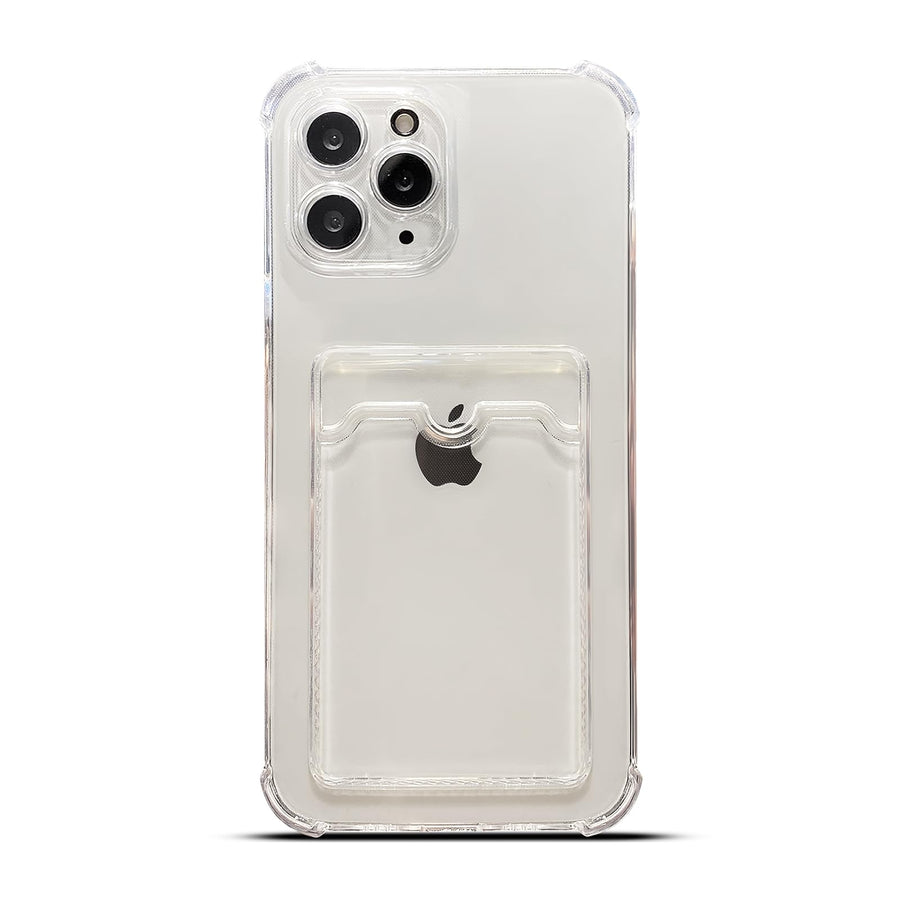 Clear Wallet Phone Case for iPhone 12 Pro Max Upgrade Card Slot Case Slim Fit Protective Soft TPU Shockproof Cover with Cute Card Holder for Apple iPhone 12 Pro Max 6.7 inch (2020) (Clear)