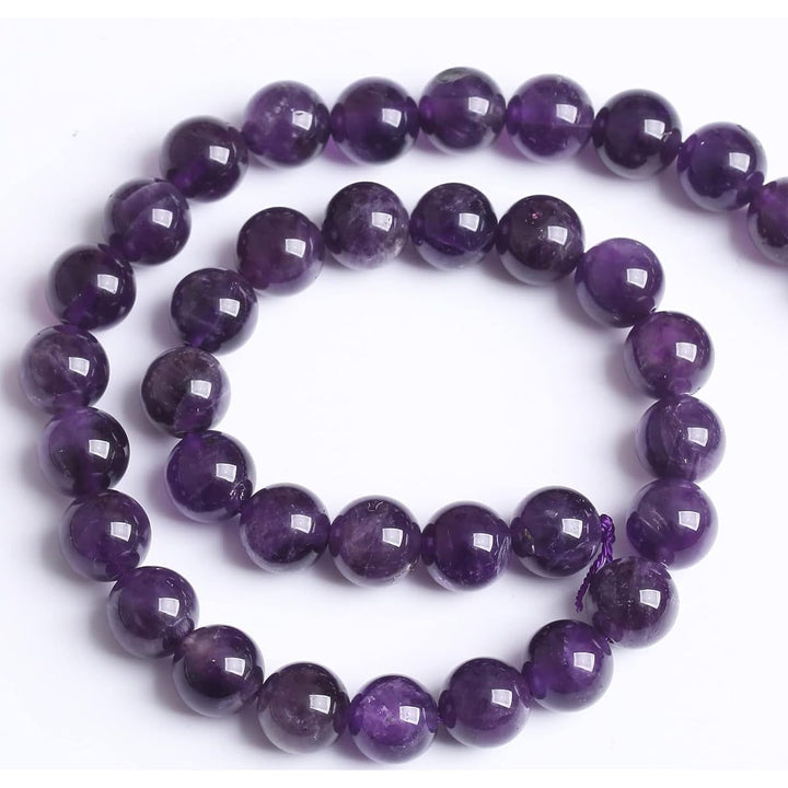 60pcs 6mm Natural Amethyst Beads Crystal Quartz Round Loose Gemstone Beads for Jewelry Making DIY Bracelet Necklace