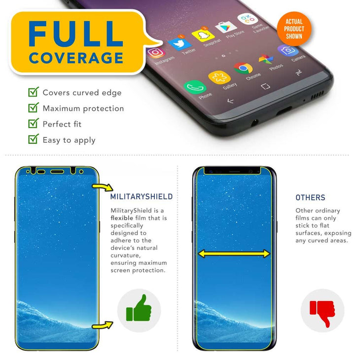 2 Pack for Samsung Galaxy S8+ (6.2 Inch) Screen Protector HD Clear MilitaryShield Film - Made in the USA