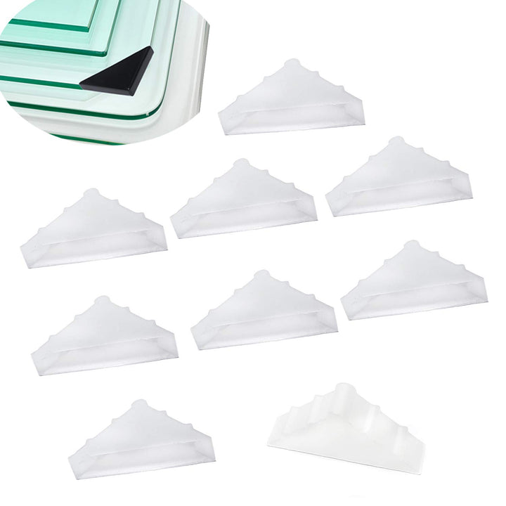 Corner Protectors- 20 Pcs Shape Triple-cornered Glass Table Corner Protector Cushion (12mm x 65mm)