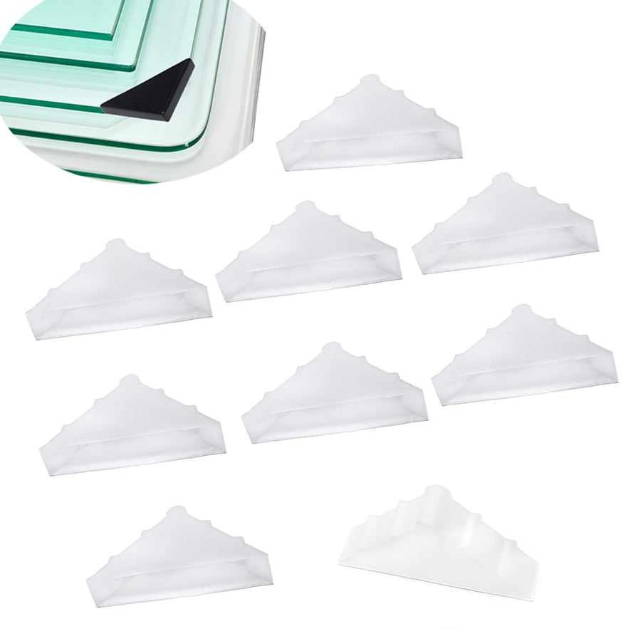 Corner Protectors- 20 Pcs Shape Triple-cornered Glass Table Corner Protector Cushion (12mm x 65mm)