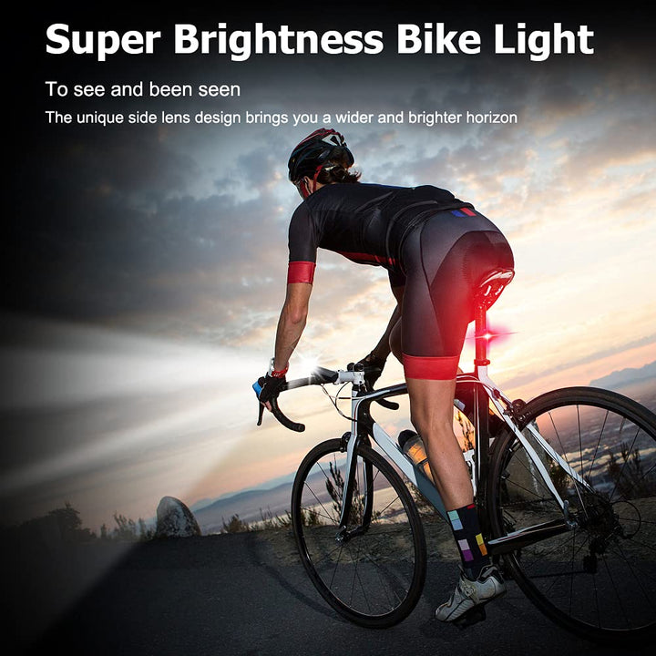 USB Bike Lights Front and Back, 6*T6 LED Rechargeable Bicycle Front Light Set, 3/5 Modes, 5V 1A Output Bike Headlight and Taillight Set for Night Riding (6 Led Front & Rear Light)