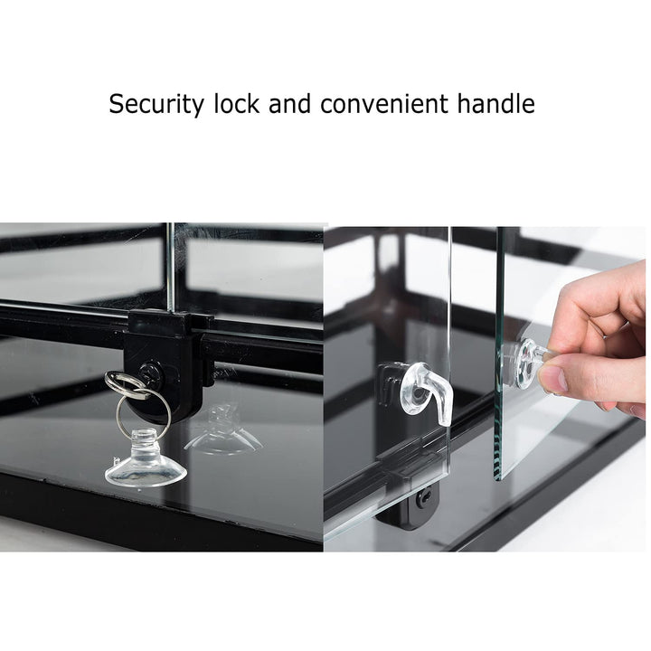 Glass Reptile Terrarium 20 Gallon, Front Opening Reptile Tank 30 x 12x 12 for Reptile Pets Gecko Lizard Snake, Top Screen Ventilation Escape Proof Lid