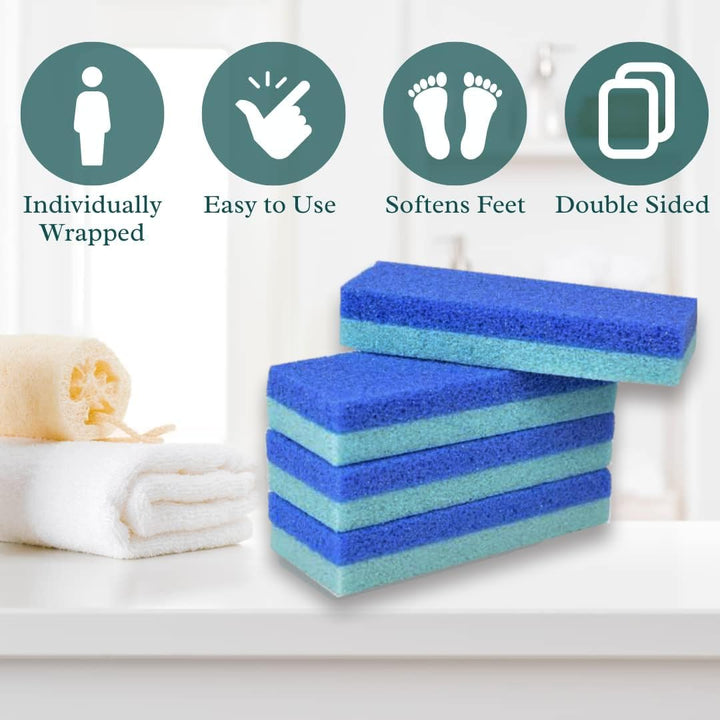 Foot Scrubber Pumice Stone for Feet- Foot Scrubbers for Use in Shower and Foot Tub- Pedicure Supplies Feet Scrubber for Dead Skin- Double Sided Foot Scrubber Dead Skin Remover- 4 Pack