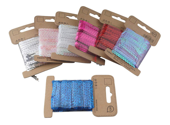 Mixed 12 Colors 5mm Flat Sequin Trim String Sequins for DIY Craft Embellishments