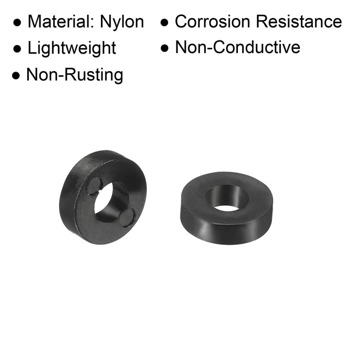 Round Spacer Washer, 200 Pack Nylon 3.2mm ID x 7mm OD x 2mm L for M3 Screws Block 3D Printer TV Wall Mounting Electrical Outlet, Black