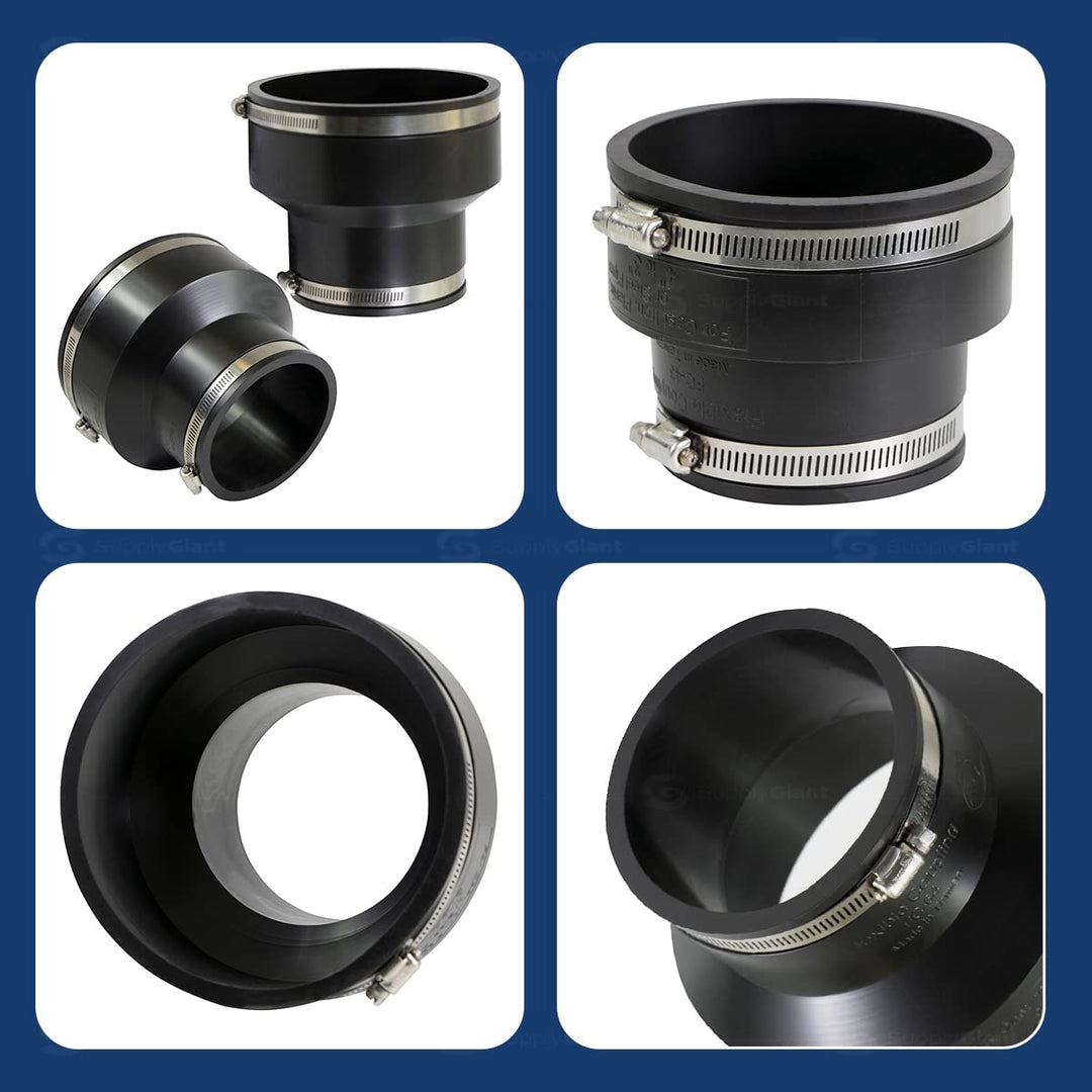 6I5Ix4 Reducing coupling, 6 x 4, Black