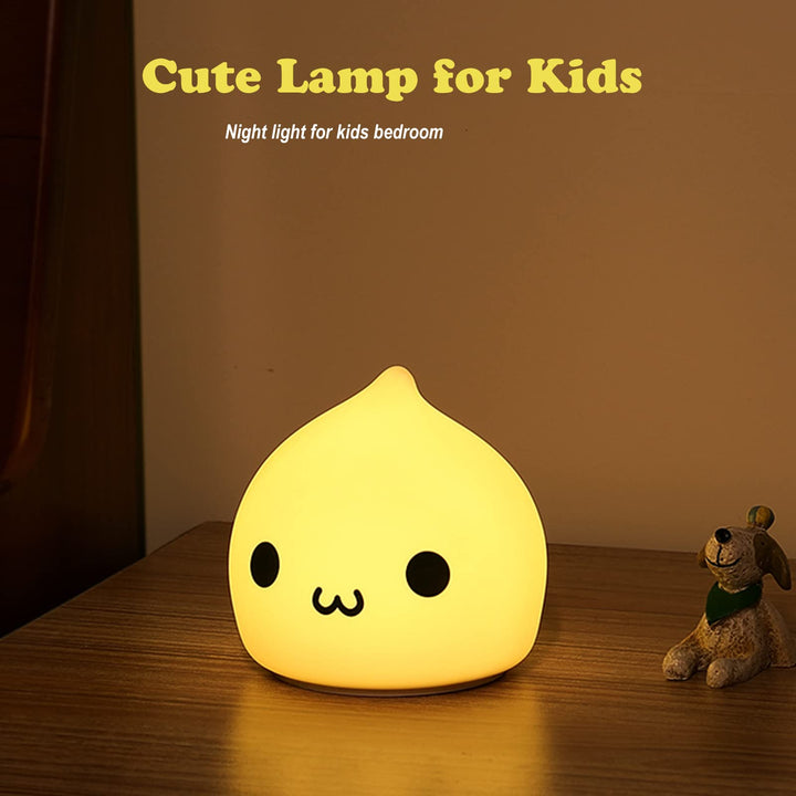 Night Light for Kids, Cute Lamp Dumpling Light Birthday Gifts for Girls Boys, Kawaii Nightlight Silicone Portable Nursery Battery Powered Animal Night Lights for Baby Toddler Teen Bedrooms