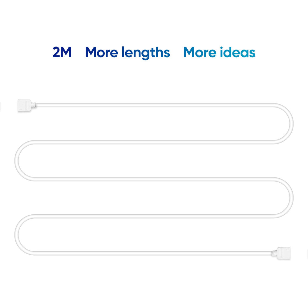2 Pack 2M 6.5ft RGB Extension Cable LED Strip Connector 4 Pin Solderless Strip Jumper Cables Kit with 4 Pack 4 Male Pin Connector for 5050 3528 RGB LED Strip Light