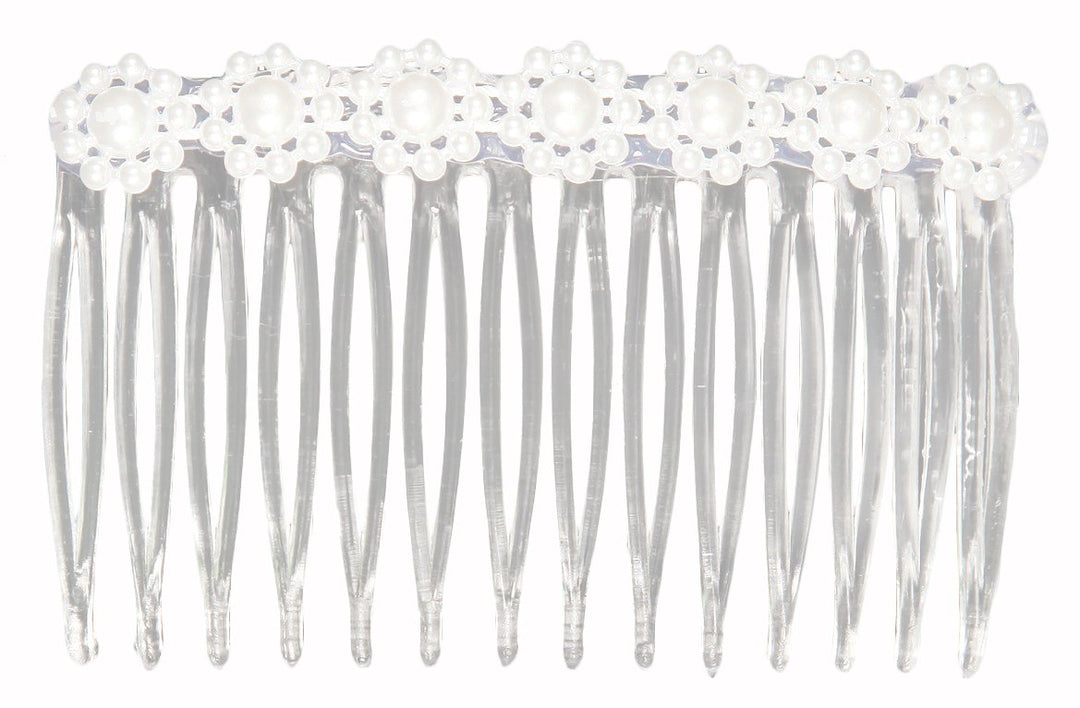 Caravan Classic Medium Pearl Strung Crystal Combs Pair