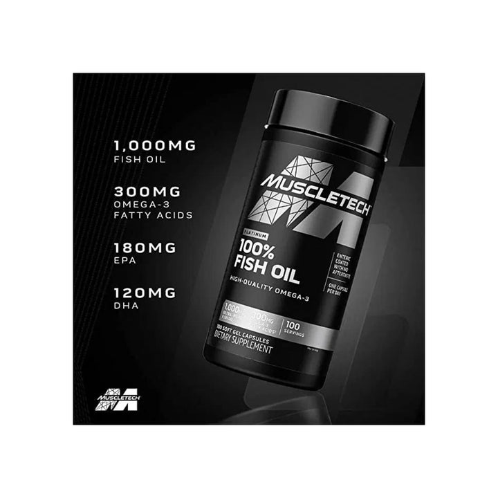 Omega 3 Fish Oil Capsules 100% Omega Fish Oil Burpless Fish Oil Supplement Omega 3 Fatty Acid Supplement Fish Oil 1000mg Pills, 100 Count
