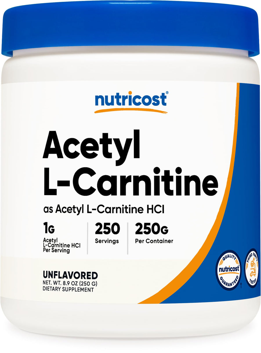 Acetyl L-Carnitine (ALCAR) 250 Grams Powder - 1G Per Serving - 250 Servings