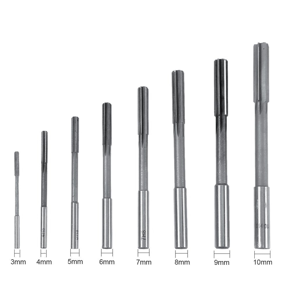 8pcs H8 Metric Machine Reamer Sets Tool Chucking Reamer Set Straight Flute Milling Cutter 3mm 4mm 5mm 6mm 7mm 8mm 9mm 10mm