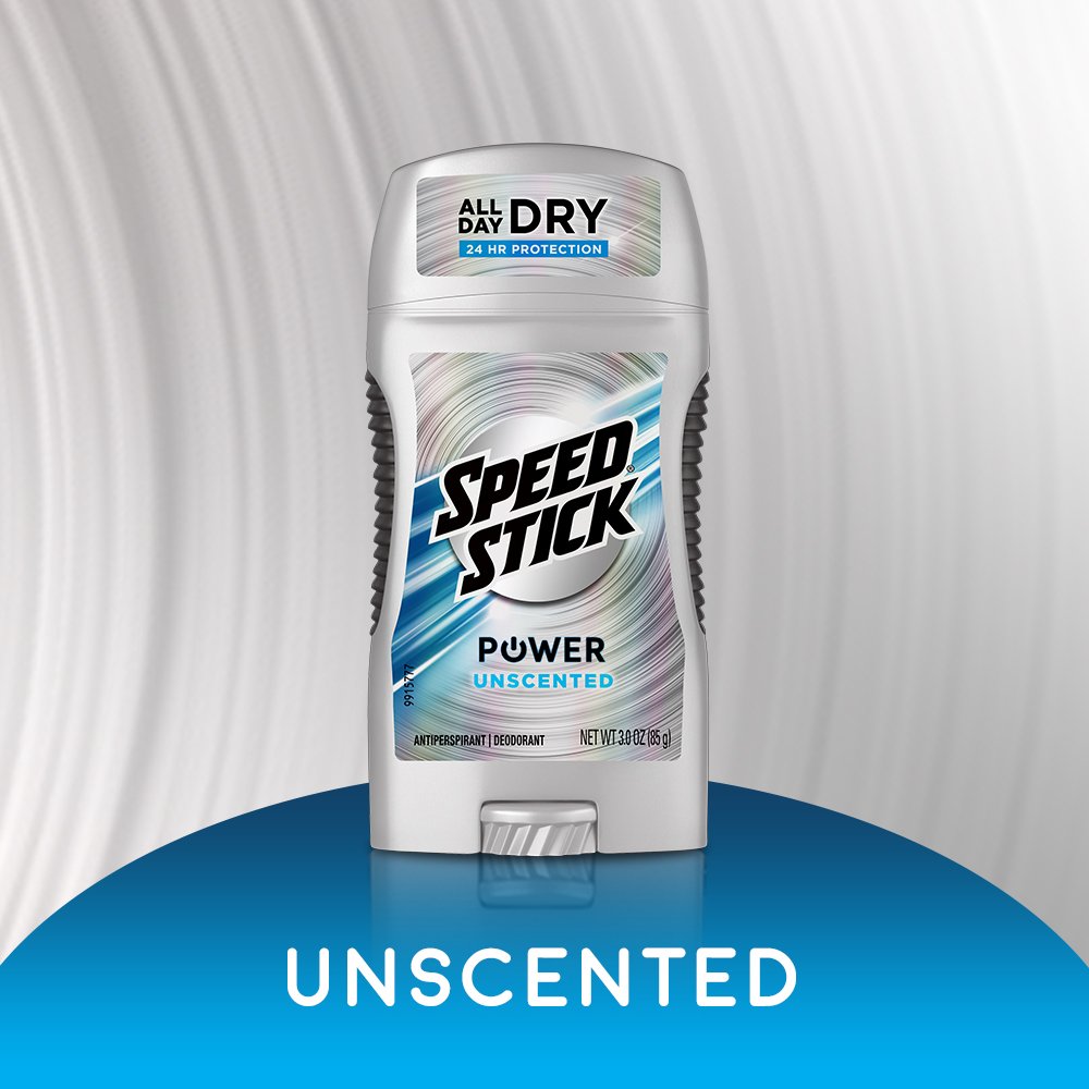 Power Antiperspirant Deodorant for Men, Unscented - 3 Ounce, Pack Of 6 (Packaging May Vary)