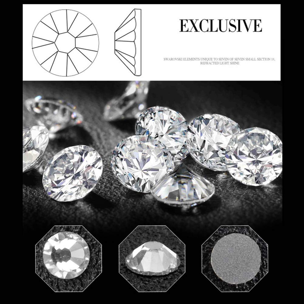 1440 Piece Light Green Mix-Size Nail Art Diamond Rhinestone Flat Back Nail Crystals And Gem Manicure Decoration With 1Pc Picker Pencil