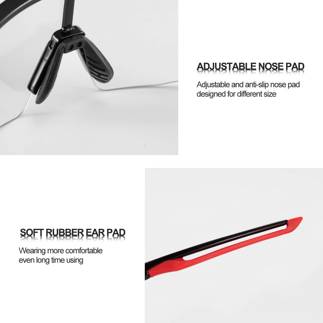 Photochromic Sports Sunglasses for Men Women Cycling UV Protection