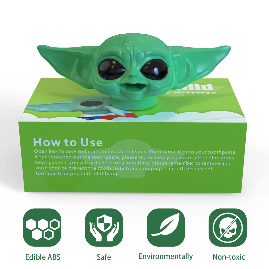 2022 New Baby Y-oda Toothpaste Topper G-rogu Cap The Mandalorian Dispenser for Kids, Star Wars Fans Gift Box