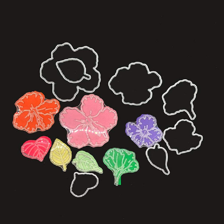 Flower Leaf Stamps and Dies for Card Making, Words Flower Cutting Die and Clear Stamps for Bullet Journal DIY Scrapbook Decoration Handmade Crafts Notebook
