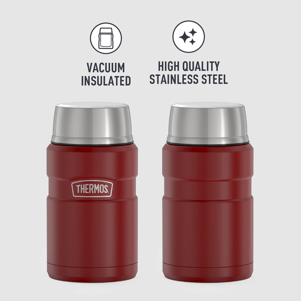 Stainless King Vacuum-Insulated Food Jar, 24 Ounce, Rustic Red