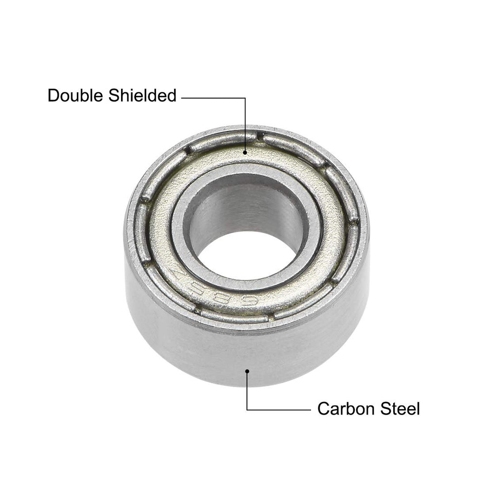 685ZZ Deep Groove Ball Bearings Z2 5mm X 11mm X 5mm Double Shielded Carbon Steel 12pcs