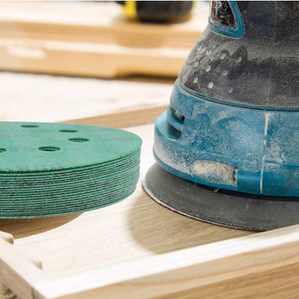 5Inch Sanding Discs,2000 Grit Sandpaper,Wet Dry 8 Holes Dustless Film Green Line Hook and Loop Random Orbital Sander Paper ,20-Pack