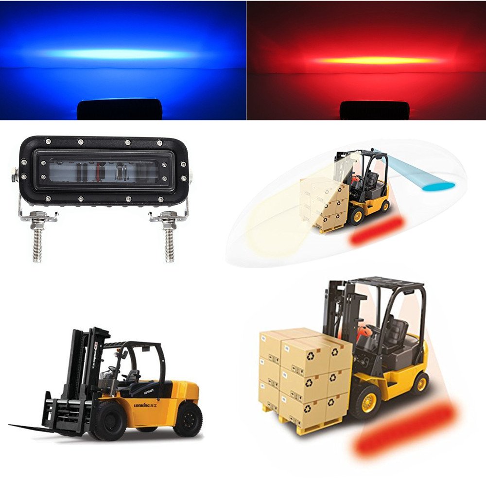 6 inch 12W Red LED Work Light, Aluminum Alloy Housing, IP68 Waterproof, Red Zona Risk Danger Area Warning Light Warehouse Fork Forklift Truck Security Indicator Safety Light