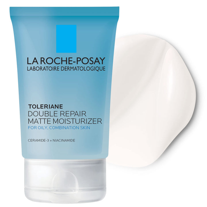 Toleriane Double Repair Matte Face Moisturizer, Daily Gel Moisturizer For Oily Skin Control with Niacinamide, Oil-Free, Non-Comedogenic, Moisturizing for Sensitive Skin