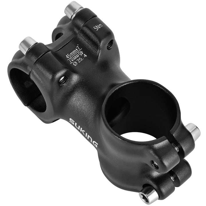 25.4 stem 45mm Short Bike Stem for 1' Handlebar Mountain Bikes, Road Bike, Fixed Gear Bicycle, BMX, MTB