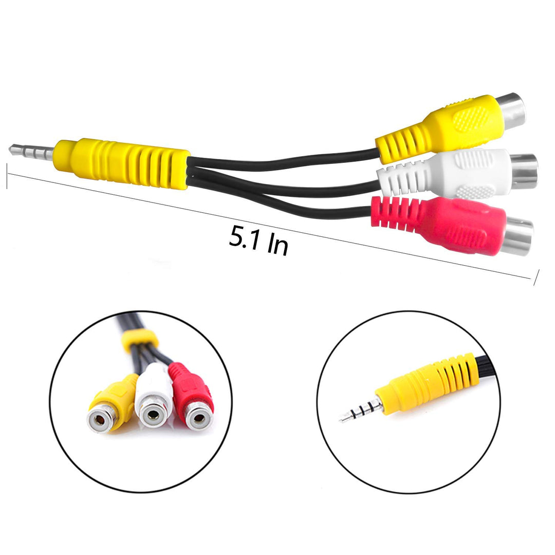 3.5mm to 3 RCA Cable, Audio Video AV Component Adapter Cable Replacement for TCL TV 3 RCA to AV Input Adapter - 23CM/9in