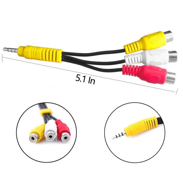 3.5mm to 3 RCA Cable, Audio Video AV Component Adapter Cable Replacement for TCL TV 3 RCA to AV Input Adapter - 23CM/9in