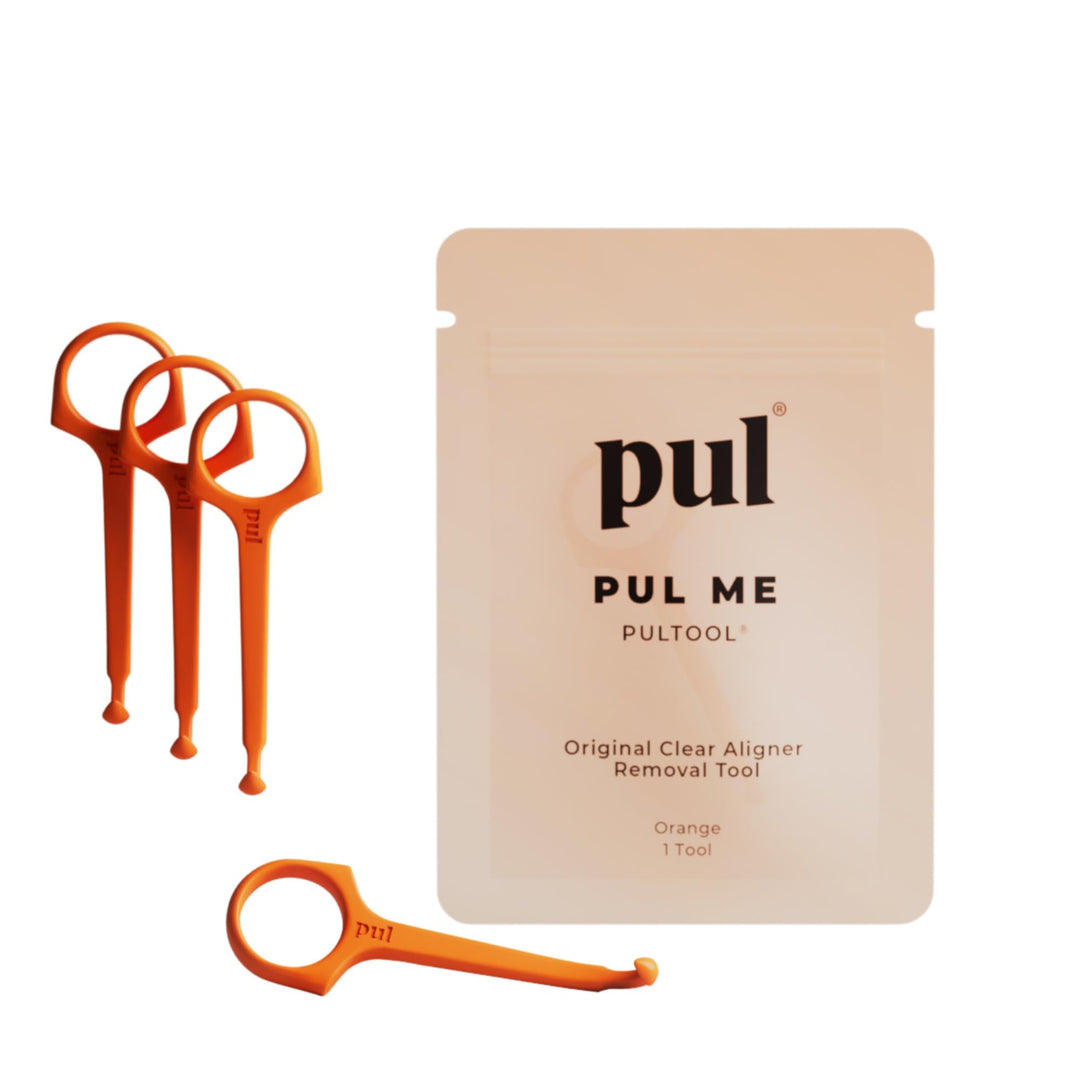 PUL Clear Aligner Removal Tool Compatible with Invisalign Removable Braces & Trays, Retainers, Dentures and Aligners - Hygienic Oral Care Accessory, Personal Orthodontic Supplies - Orange (Pack of 4)