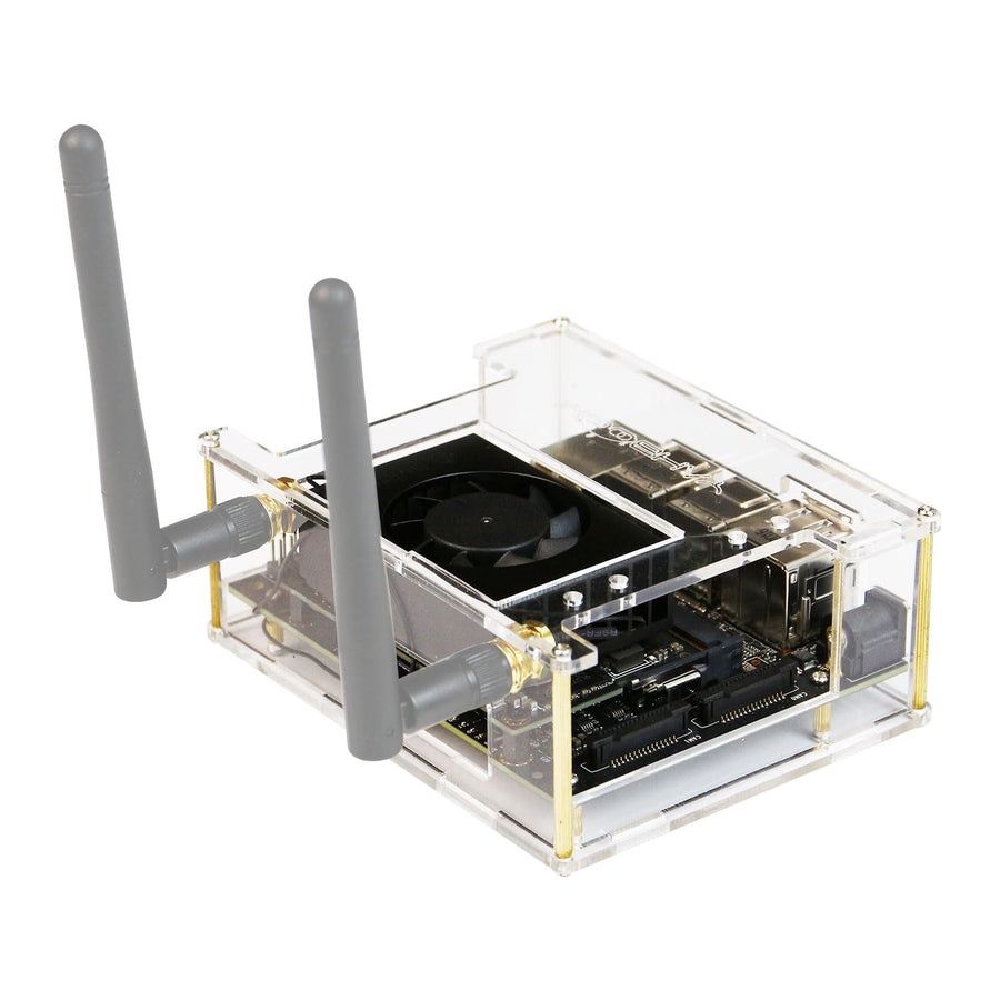 Jetson Orin Nano/Xavier NX Case Acrylic Protective Case with WiFi Antenna Strong Transparent Precise Hole Design (Installation Video on The Page)