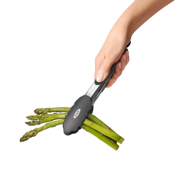 Good Grips 9-Inch Tongs with Silicone Heads, Black