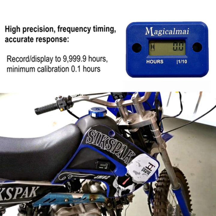 Inductive Hour Meter for Gas Engine Generator Lawn Mower Pressure Washer Marine ATV Boat Outboard Motor Dirt Bike Motorcycle Waterproof Hr Meters - Blue
