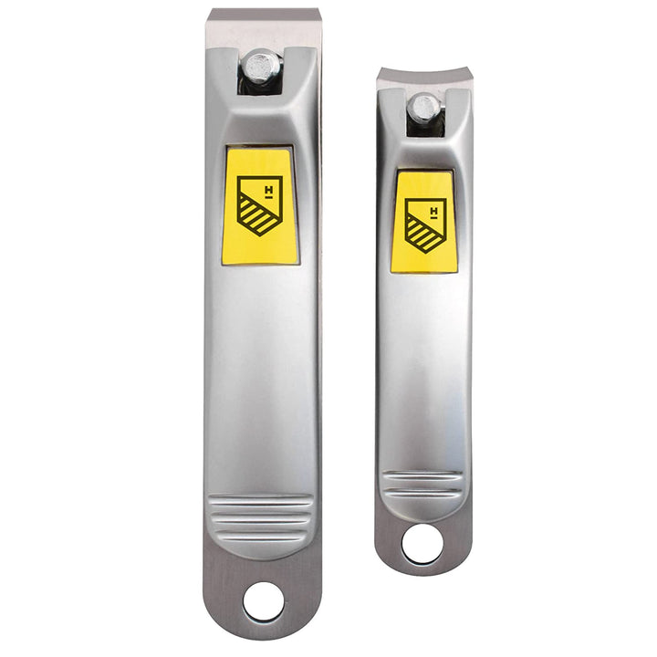 Nail Clippers Set - 2 Pack Stainless Steel, Professional Fingernail & Toenail Clippers for Thick Nails (Straight & Curved)