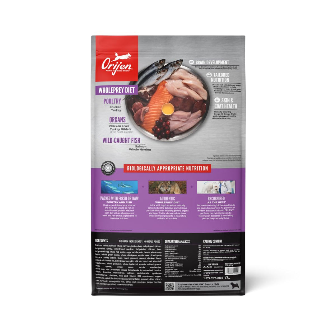 Puppy Large Dry Dog Food, Grain Free Dry Dog Food for Puppies, Fresh or Raw Ingredients, 23.5lb