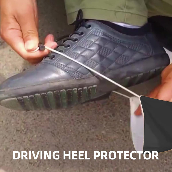 2 Pcs Driving Shoe Heel Covers, Unisex Wear Resistant Driver Heel Protector Pad, Durable Outside Sole Mat for Step Gas and Brake, Flat Shoe External Guard Cushion, Practical Gift (Black)