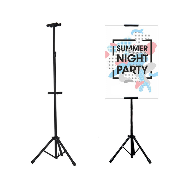 Poster Board Stand, Double-Sided Easel Stand Floor Sign Holder Tripod with Base Adjustable Height Up to 74 for Indoor Outdoor Board & Foam Sign Display