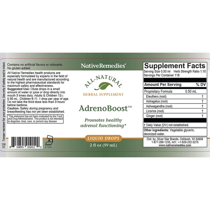 AdrenoBoost - All Natural Herbal Supplement for Adrenal Support, 2 Fl oz.