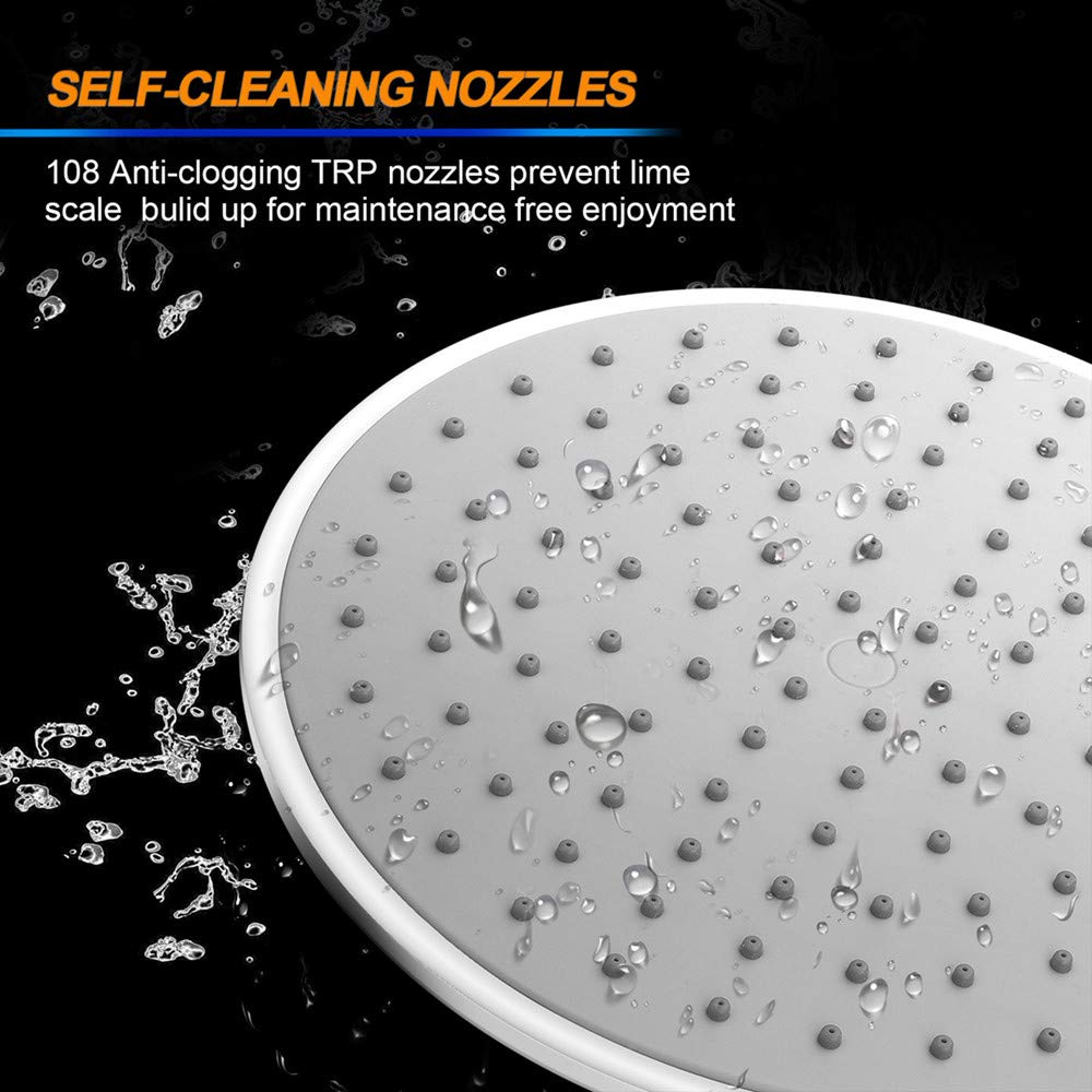 Rain Shower Head High Pressure with 9 Inch Thin Chrome Large Coverage Rainfall Spray Shower Relaxation