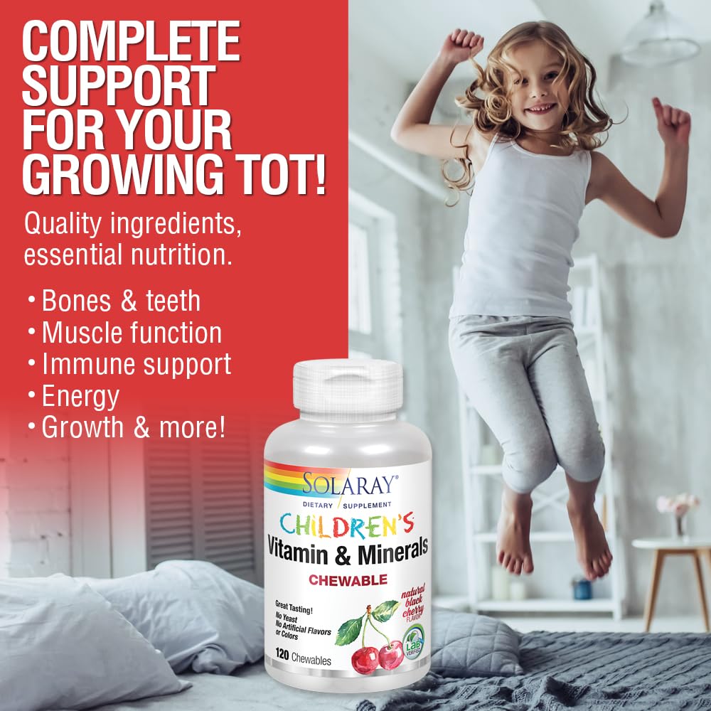 Childrens Vitamins & Minerals Complete Multivitamin for Kids Great Black Cherry Flavor (076280047974) (120 Chews, 60 Serv)