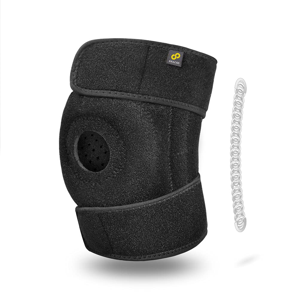 Knee Stabilizer Support Brace, Open-Patella Support - Joint Pain Relief for Sprains, Arthritis, MCL, LCL, Sports Injury & Recovery, KP30